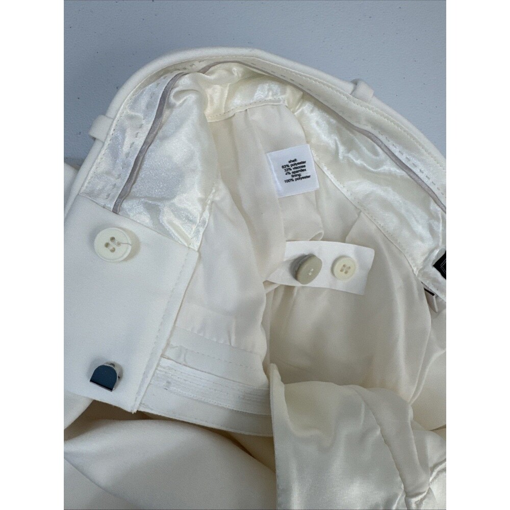 LTD White Wide Leg Sailor Pants Fully Lined Decorative Buttons Size 0 / W30 - Picture 6 of 16